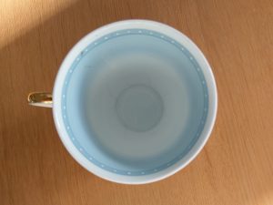 Susie Cooper blue spotty cup and saucer,