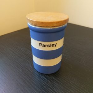 TG Green Blue and White Cornishware Parsley Spice Jar