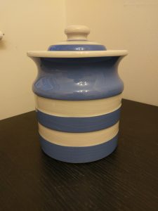 A Modern TG Green Blue and White Cornishware Sugar Storage Jar