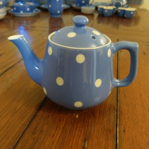 A Rare TG Green Blue and White Domino Miniature Teapot  for the breakfast set