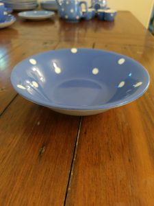 TG Green Blue and White Domino Deep Fruit or Dessert Bowls.