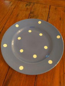 TG Green Blue and White Domino Dinner Plates  - 23cm.